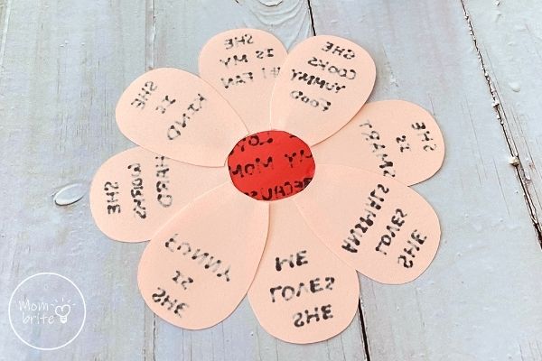 Mother's Day I Love You Because Craft Glue Petals