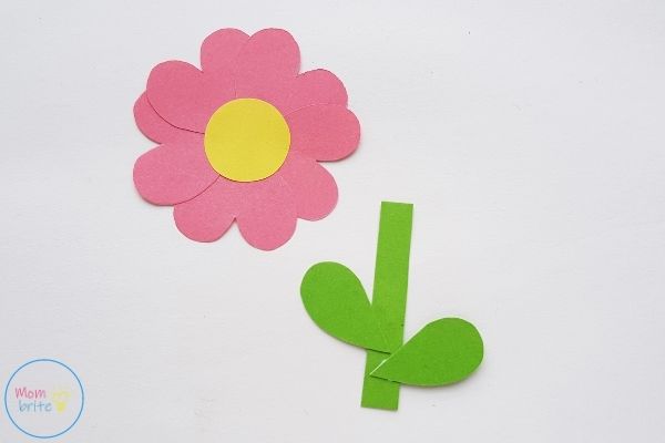 Mother's Day Pop Up Card Glue Leaves on Stem