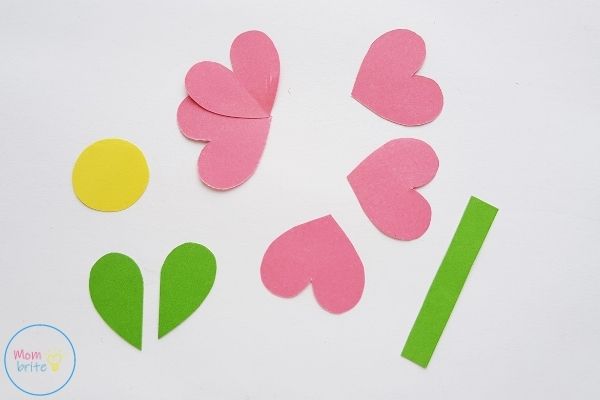 Pop Up Mother's Day Card Glue Heart Flower Petals