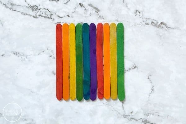 Easy Popsicle Sticks Rainbow Craft