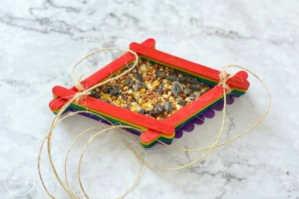 Popsicle Stick Bird Feeder Craft - Made with HAPPY