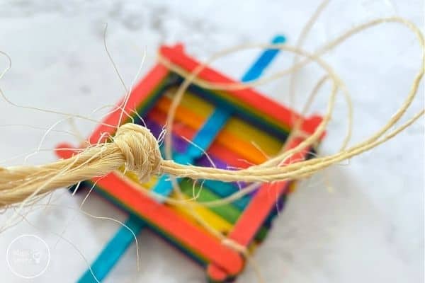 Popsicle Stick Bird Feeder Tie Knot