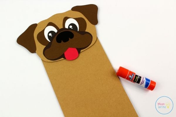 Pug Dog Puppet Craft Glue on Paper Bag