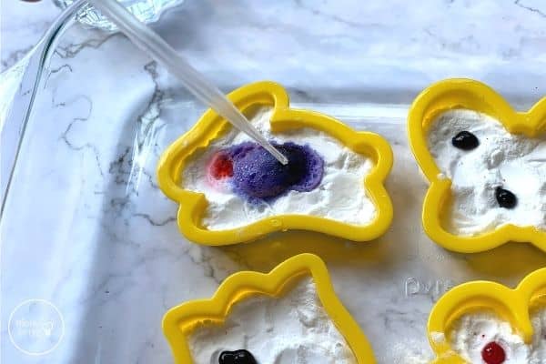 Spring Fizzing Experiment Add Vinegar to Baking Soda