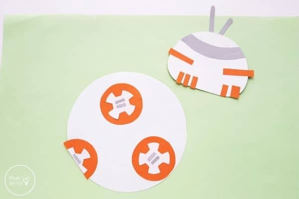 Star Wars Paper Plate BB-8 Craft Glue Panels and Details