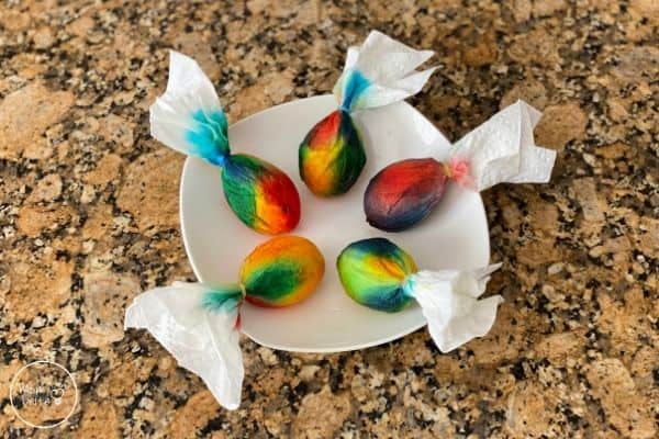 Tie-Dye Easter Eggs Let Dry