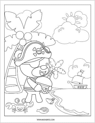 cute pirate coloring page