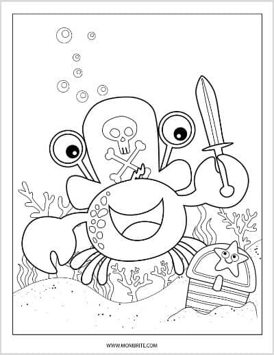 cute pirate coloring page