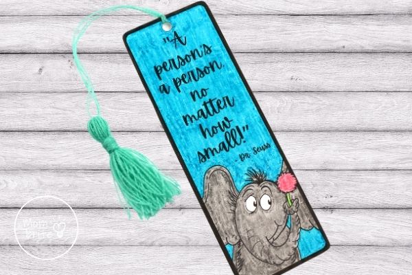 Finished Horton Hears a Who Bookmark with Tassel