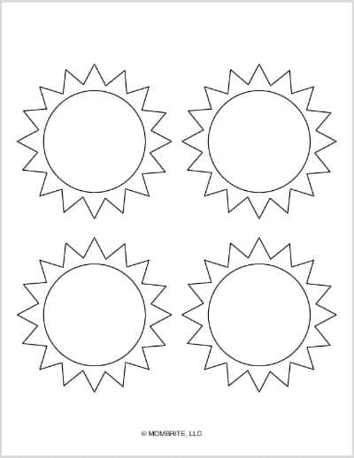 Medium Sun Template Blank