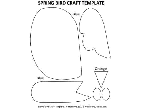 Paper Bird Craft Template Mockup