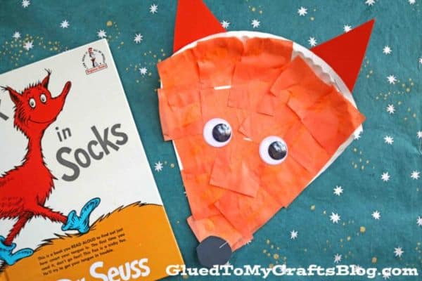 35+ Fun Dr. Seuss Crafts for Toddlers and Preschoolers Paper Plate Fox In Socks Craft