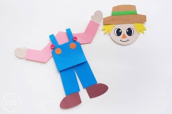 Paper Scarecrow Craft Glue Overalls