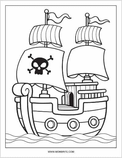 cute pirate coloring page