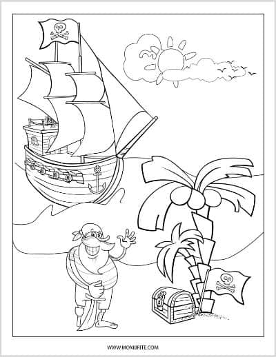 coloring book pages for pirates