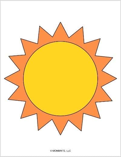 Sun Template Yellow and Orange