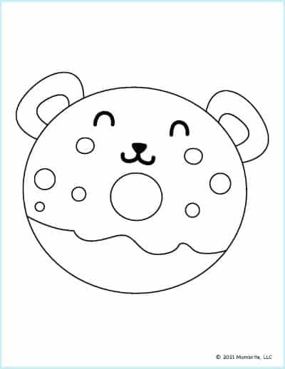 Bear Donut Coloring Page