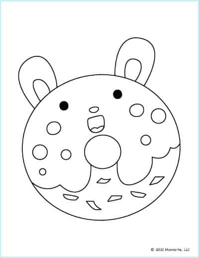 Bunny Donut Coloring Page