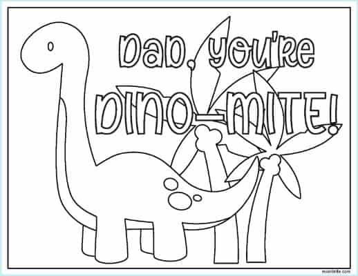 Dinosaur Father's Day Coloring Page