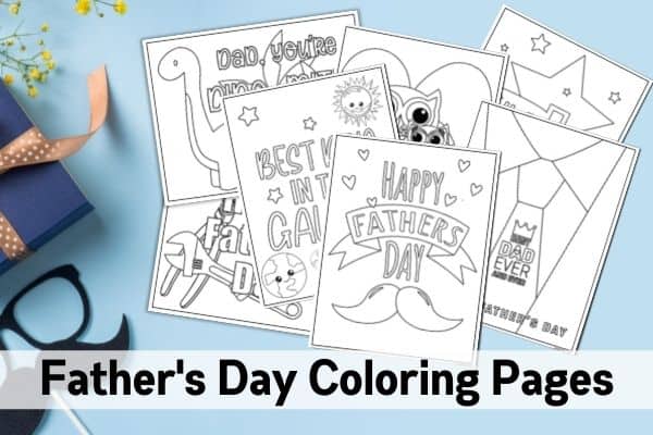 Father's Day Coloring Pages Mockups