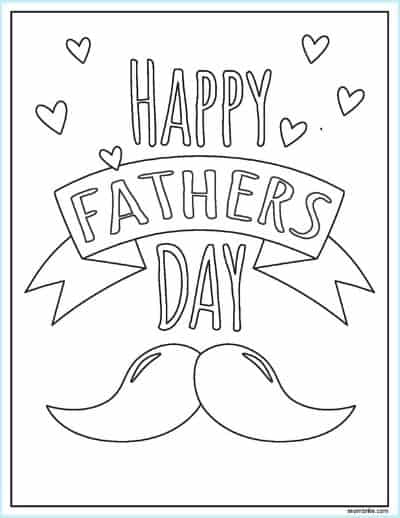 Mustache Father's Day Coloring Page
