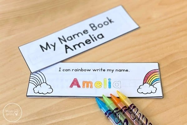 Editable Name Book for Kids: Name Recognition Activities Name Recognition Activity Rainbow Color