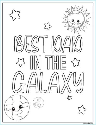 Space Galaxy Father's Day Coloring Page