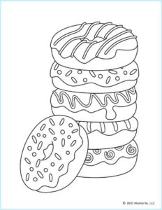11 Free Printable Donut Coloring Pages | Mombrite