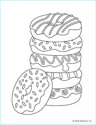 11 Free Printable Donut Coloring Pages Stack of Donuts Coloring Page