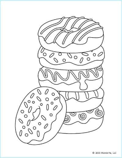 Stack of Donuts Coloring Page