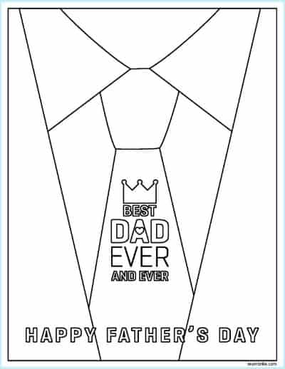 Suit and Tie Father's Day Coloring Page