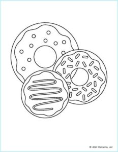 11 Free Printable Donut Coloring Pages | Mombrite