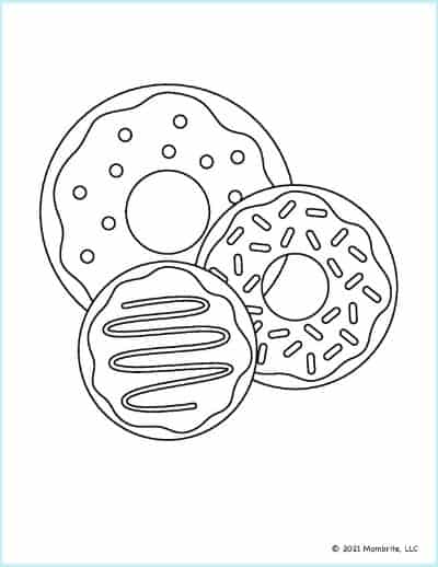 11 Free Printable Donut Coloring Pages Three Donuts Coloring Page