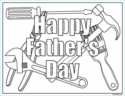 Tool Box Father's Day Coloring Page