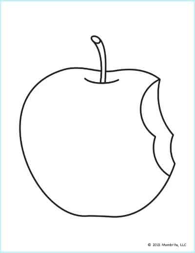 Bitten Apple Template Printable