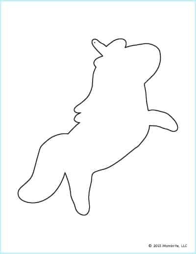 Cute Rearing Unicorn Template