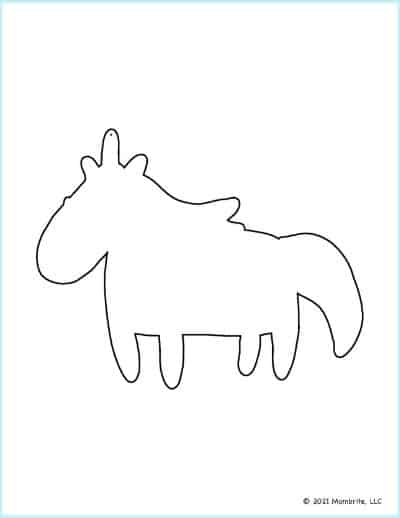 Cute Unicorn Outline