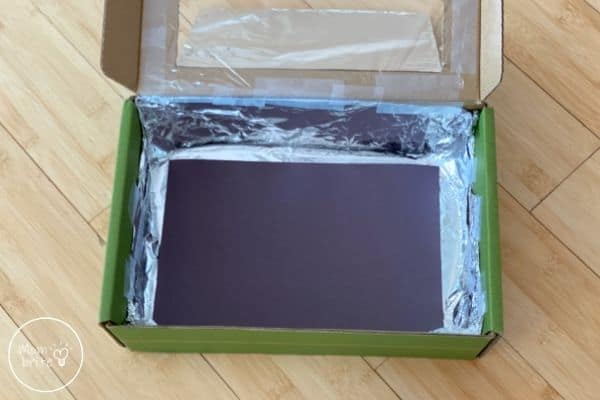 DIY Solar Oven Black Paper on Bottom