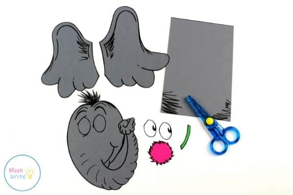 Horton Paper Bag Puppet Cut Template Patterns