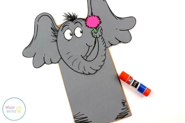 Horton Paper Bag Puppet Glue Flower