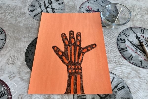 Skeleton Hand X-Ray Painting with Oil