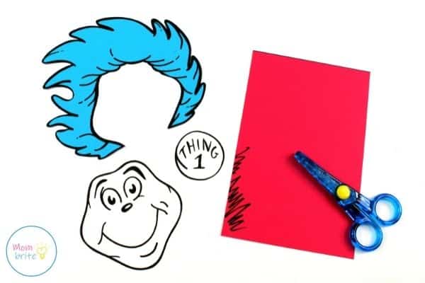 Thing 1 and Thing 2 Paper Bag Puppets Cut Template Patterns