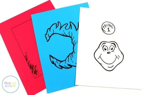 Thing 1 and Thing 2 Paper Bag Puppets Template