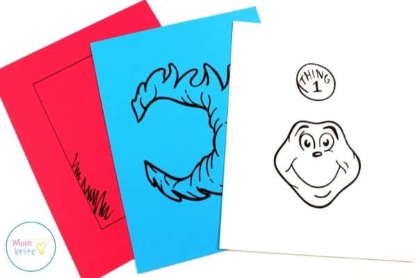 Thing 1 and Thing 2 Paper Bag Puppets Template