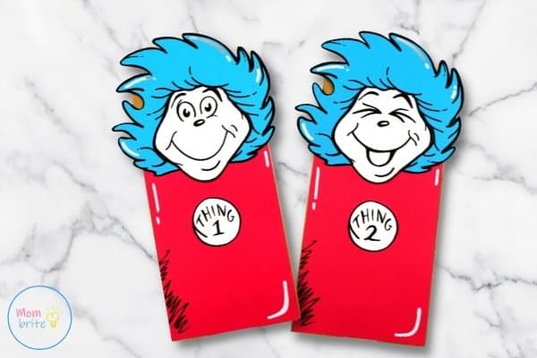 Thing 1 and Thing 2 Paper Bag Puppets