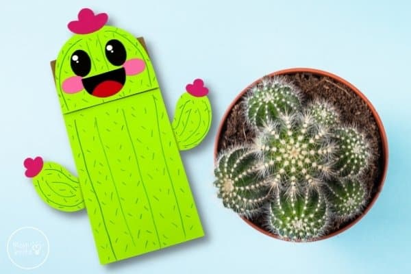 Cactus Paper Bag Puppet Craft