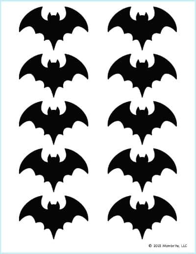 Extra Small Black Bat Stencil