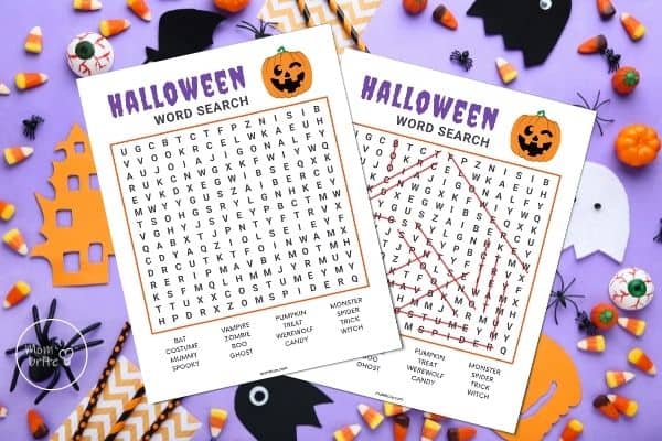 Halloween Word Search Mockup