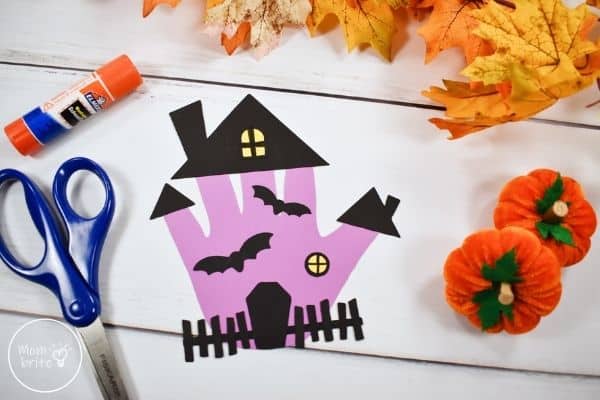 Haunted House Handprint Craft Fall Decor