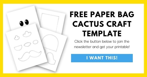 Paper Bag Cactus Craft Template Email List Opt-In